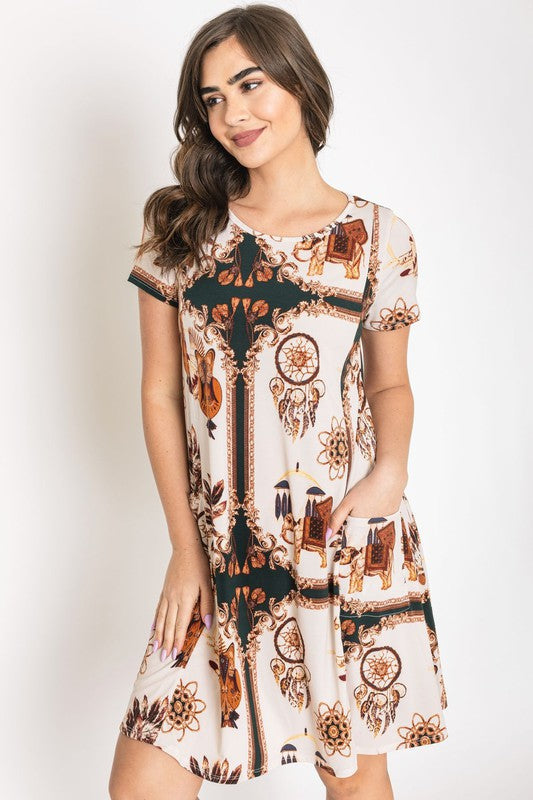 Stilla | Catcher Print Shift Kjole