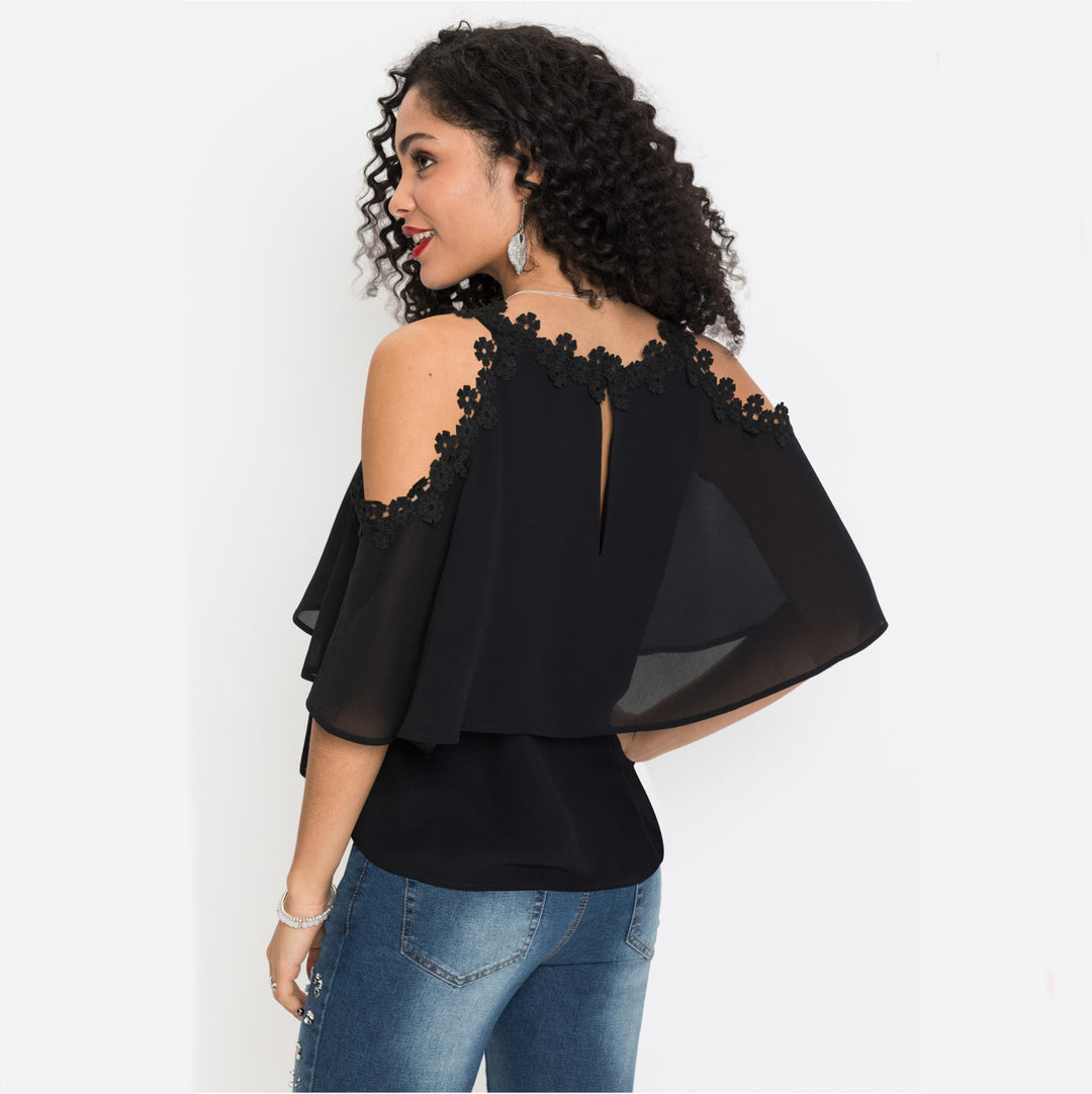Dame Kold-skulder Floral Spidsetop Stilla