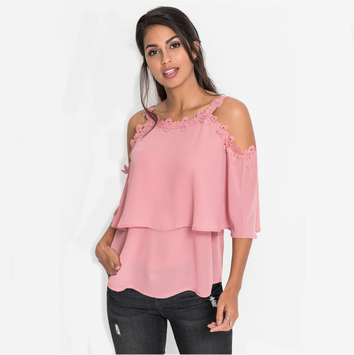 Dame Kold-skulder Floral Spidsetop Stilla