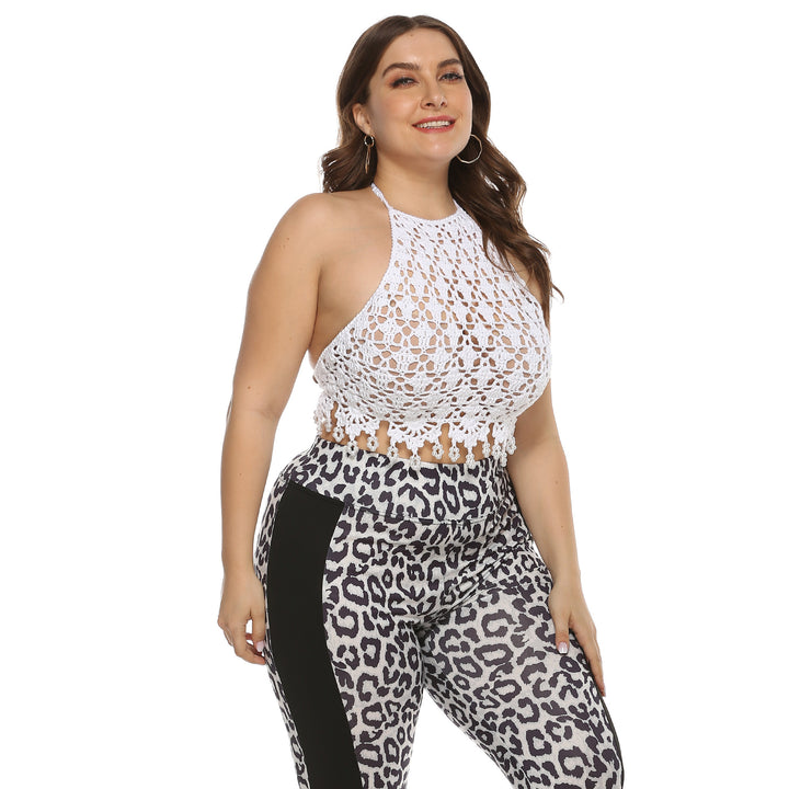 Kvinder Hæklet Halsbånd Cropped Top Stilla