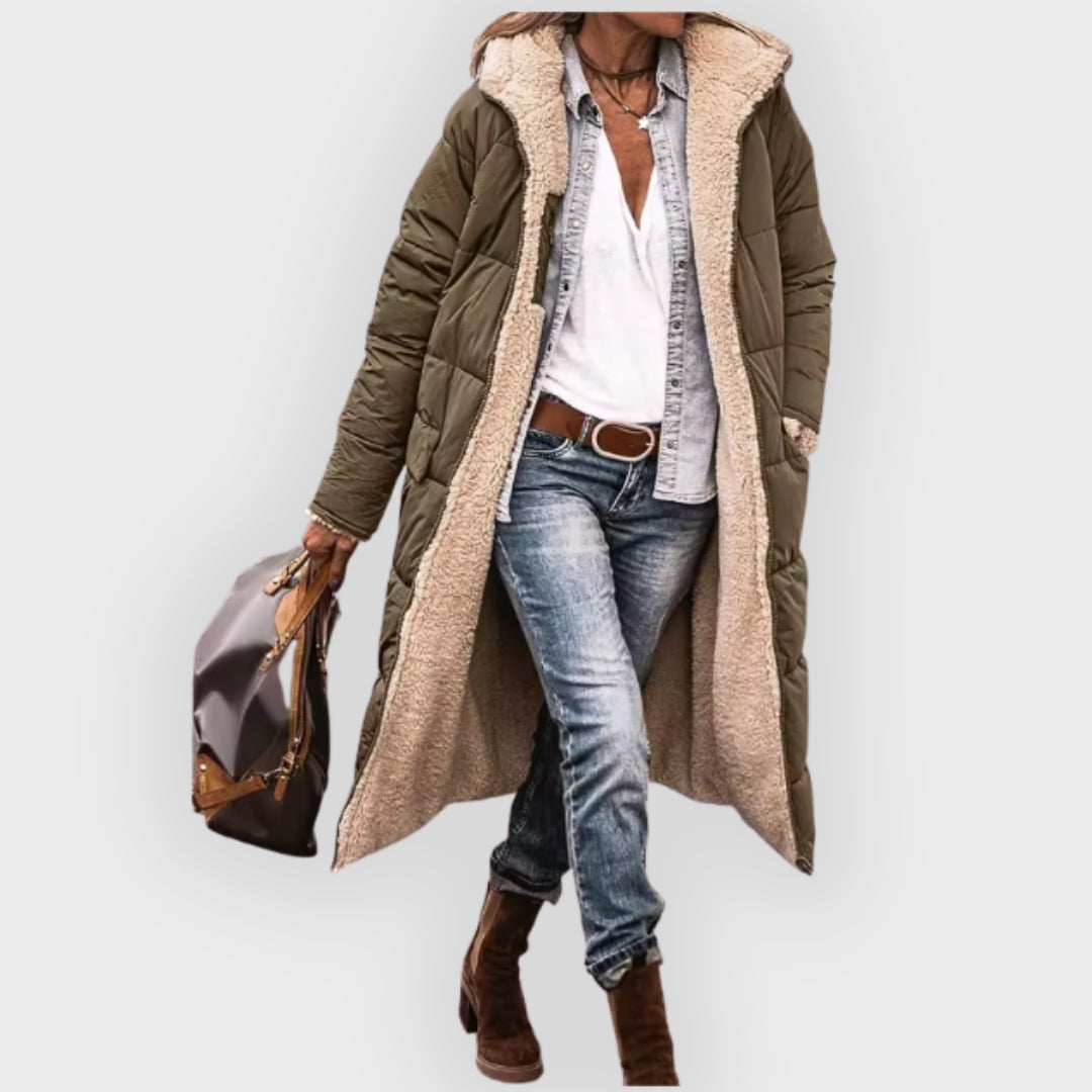Stilla | Longline Sherpa-foreret Puffer-frakke