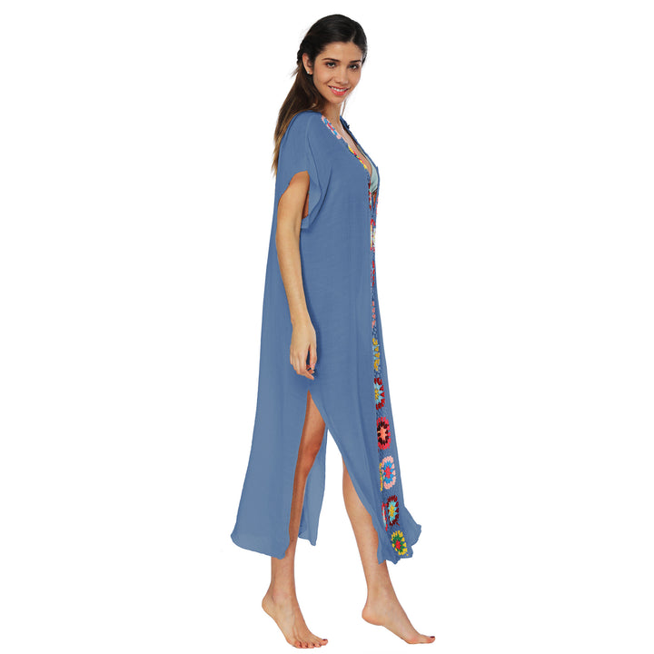 Femme Elegante Broderet Strand Kaftan Stilla