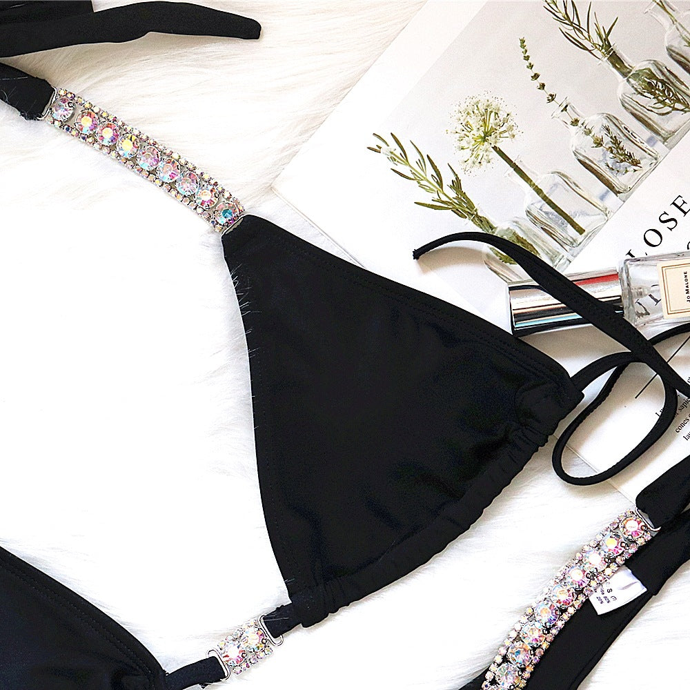 Dame Glamourøse Strass-Accent Bikini Sæt Stilla