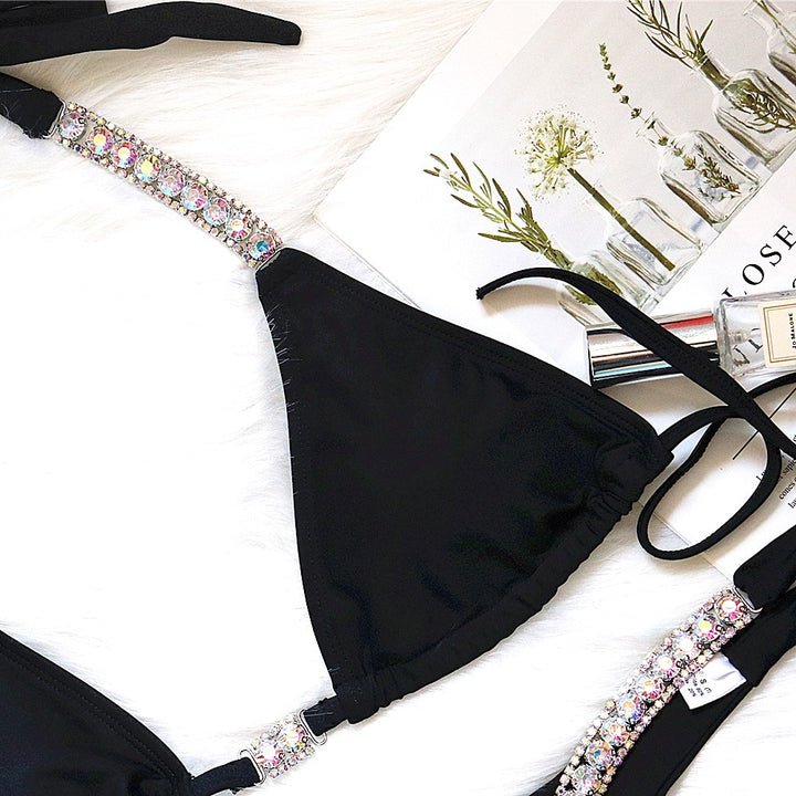 Dame Glamourøse Strass-Accent Bikini Sæt Stilla