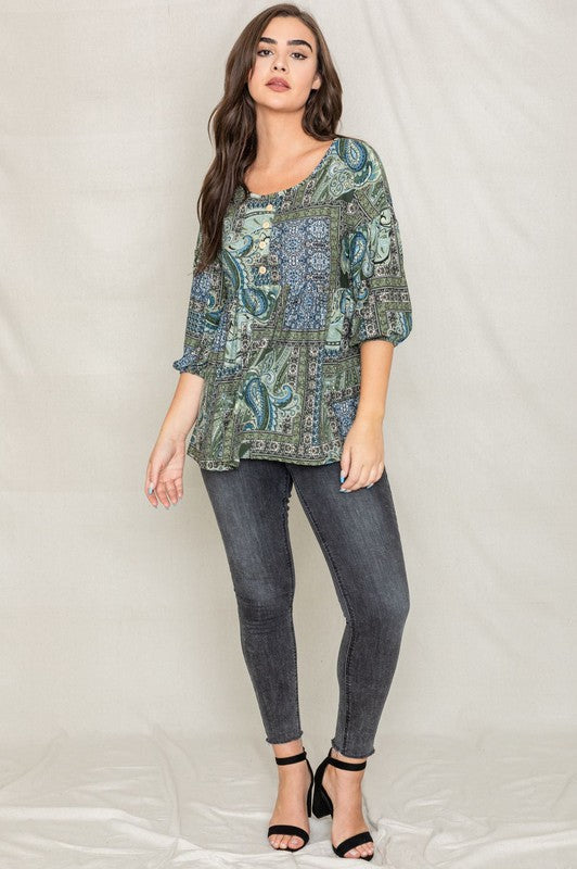 Stilla | Accent Paisley Top