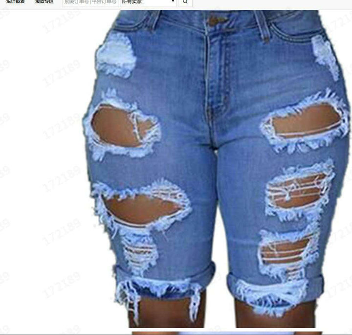 Dame Ødelagte Denim Shorts Stilla
