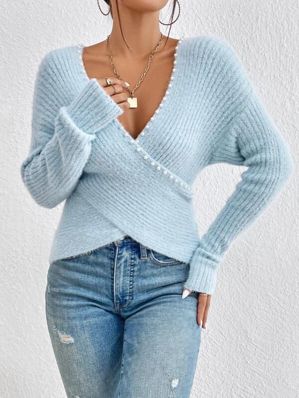 Stilla | Elegant og frisk ensfarvet pullover med v-udskæring