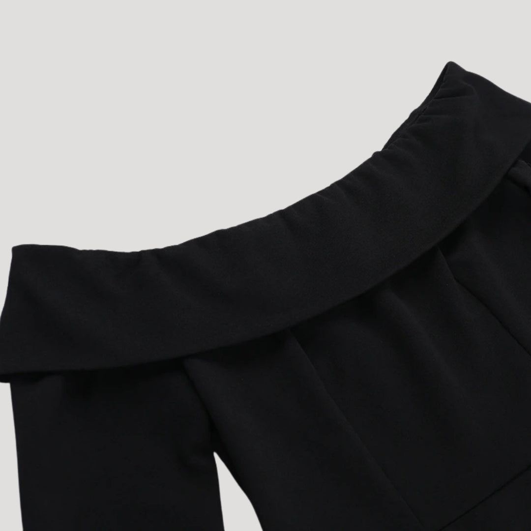 Stilla | Kvinders Off Shoulder Sort Mini Kjole