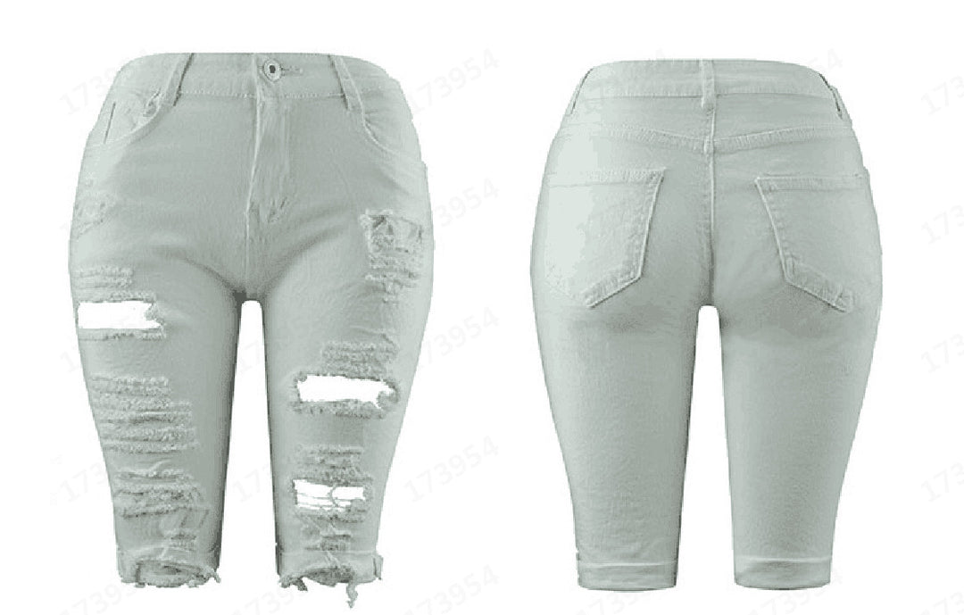 Dame Ødelagt Denim-Bukser med afslappet pasform og fashionable revnedetaljer Skovae
