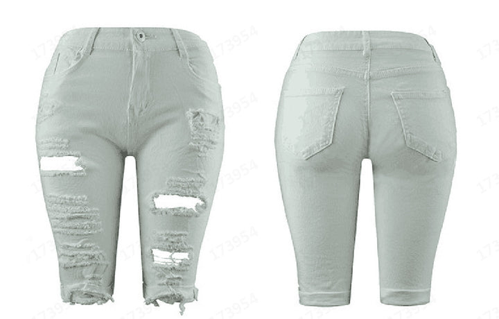 Dame Ødelagt Denim-Bukser med afslappet pasform og fashionable revnedetaljer Skovae