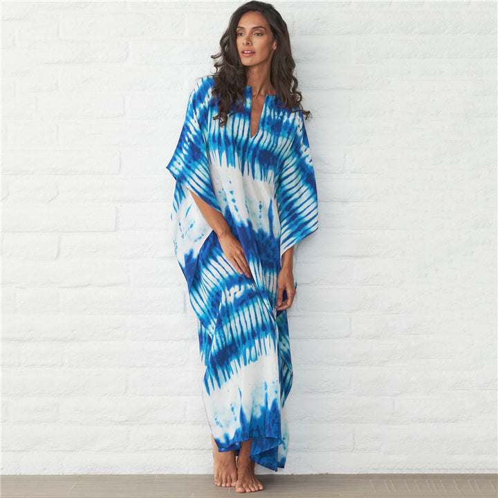 Dame Strandkaftan med moderne batik-design Stilla