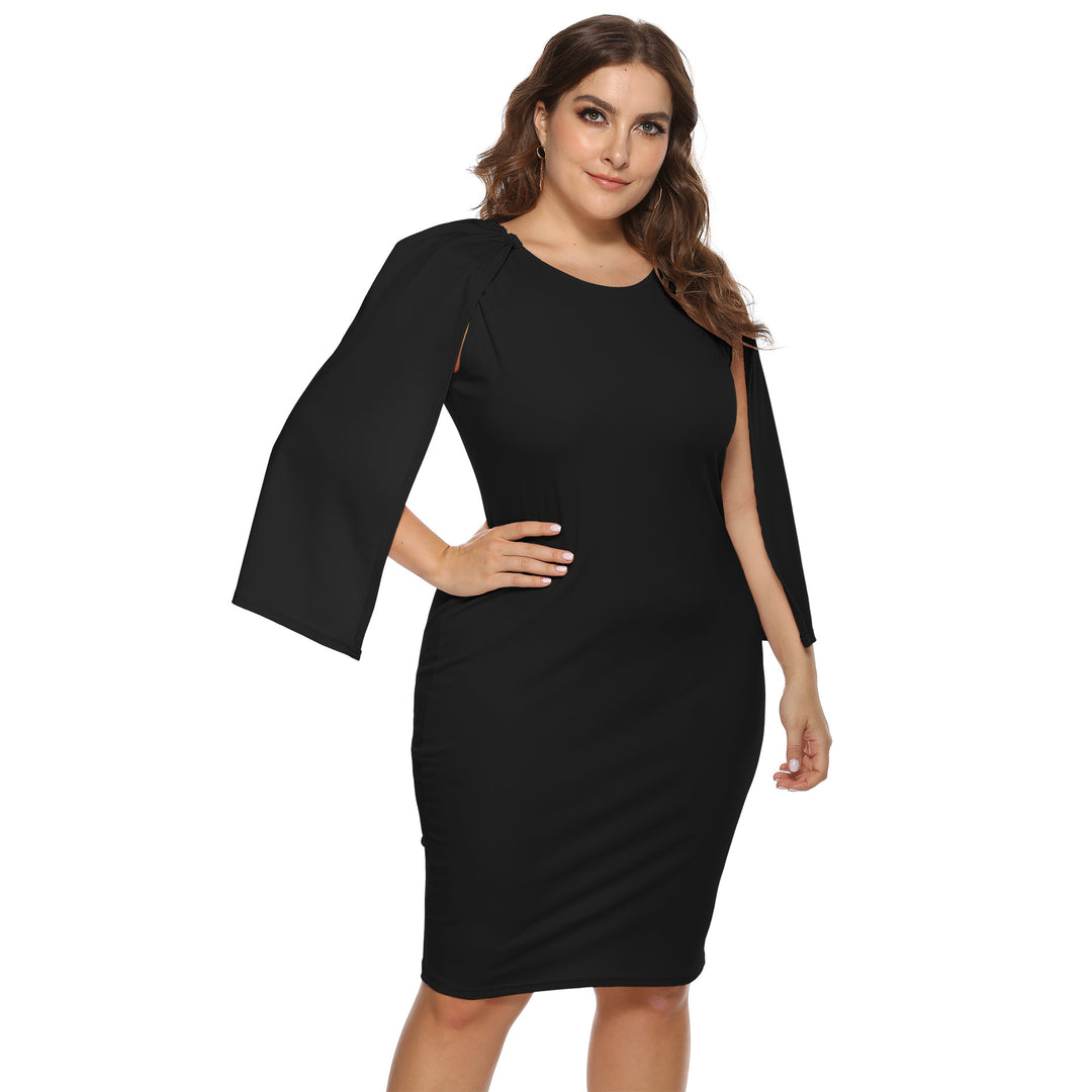 Dame pencilkjole med smart cape-design Stilla