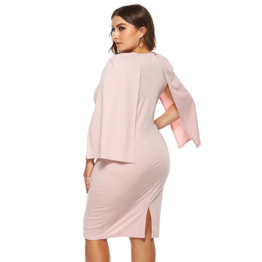 Dame pencilkjole med smart cape-design Stilla