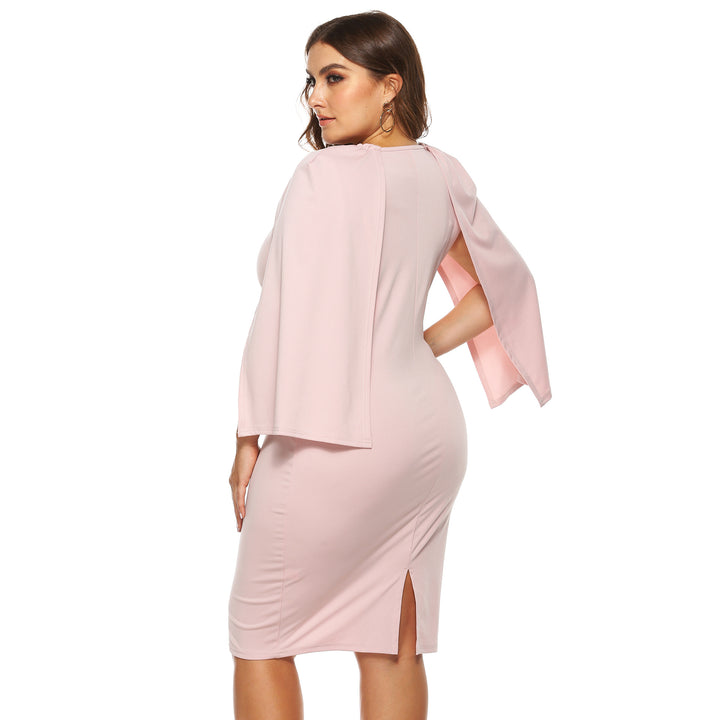 Dame pencilkjole med smart cape-design Stilla