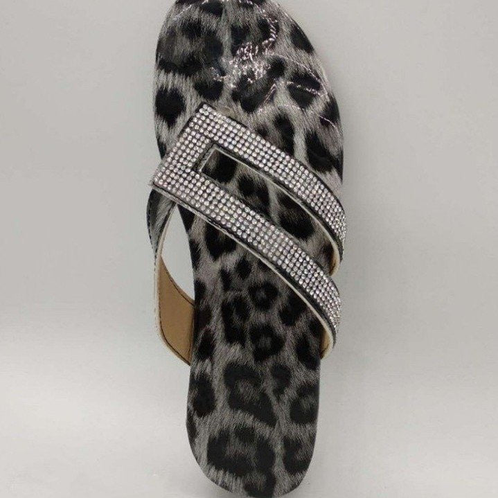 Dame mode Flip-Flops med glitrende remme og holografisk overmateriale Stilla