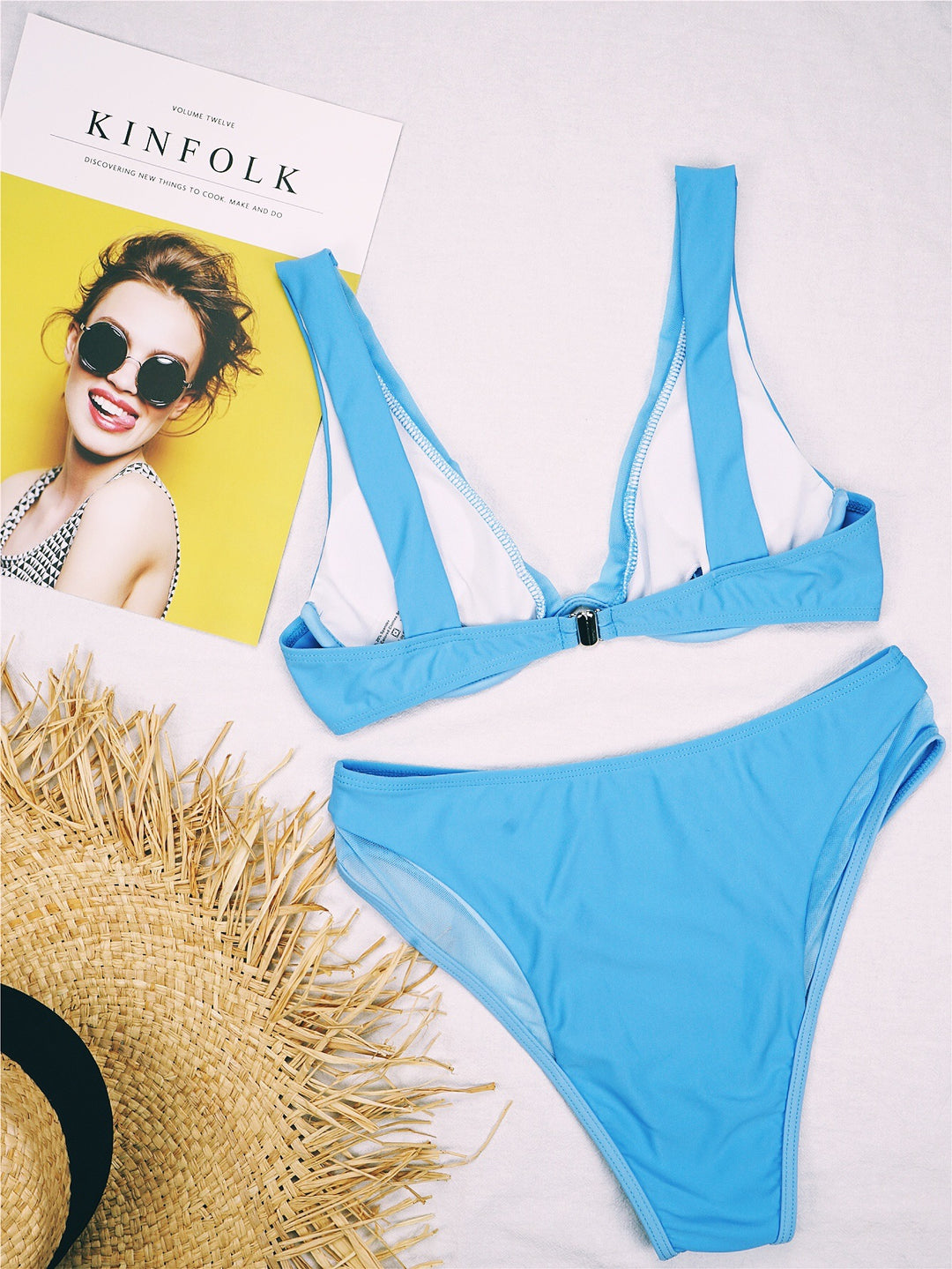 Dame Højskåret Bikini-Sæt med mode Mesh-elementer Stilla