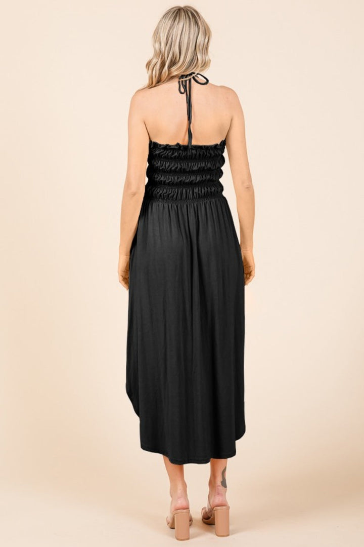 Stilla | Code Tie Back Shirring Dress med Lommer