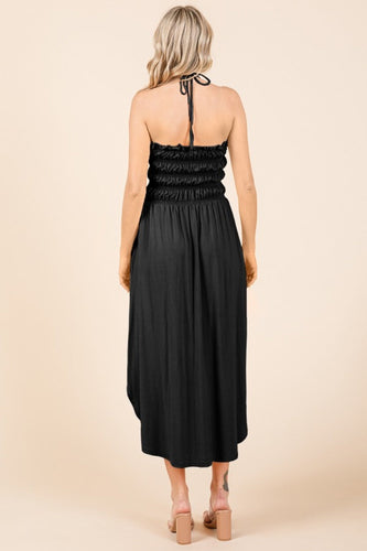 Stilla | Code Tie Back Shirring Kjole Med Lommer