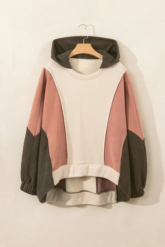 Stilla | Hætte sweatshirt med lange ærmer og farvekombinationsmønster