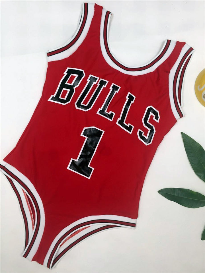 Dame sporty badedragt i basketball-design Stilla