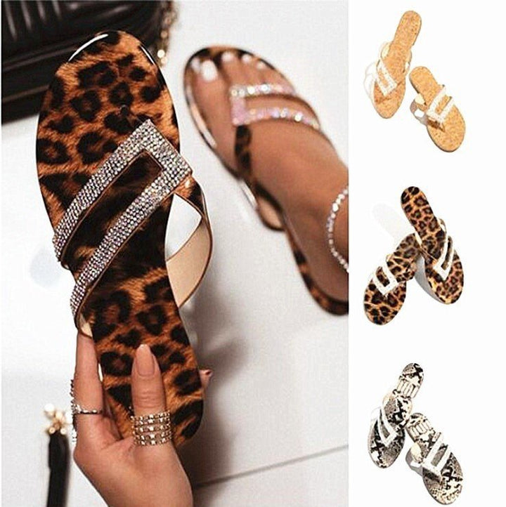 Dame mode Flip-Flops med glitrende remme og holografisk overmateriale Stilla