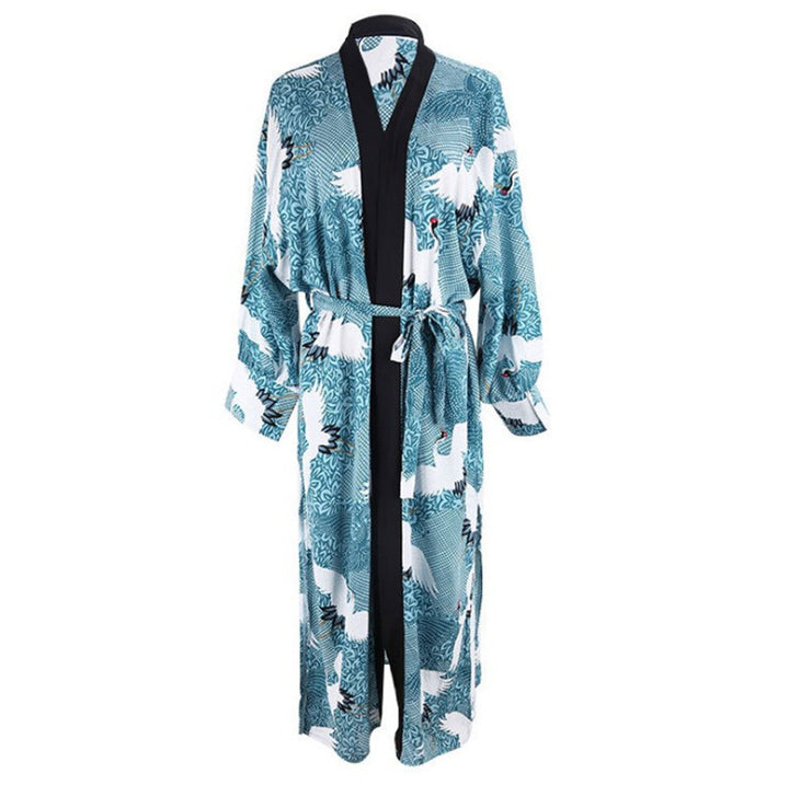 Dame Kaftan med elegant fuglemotiv og luftig pasform Stilla