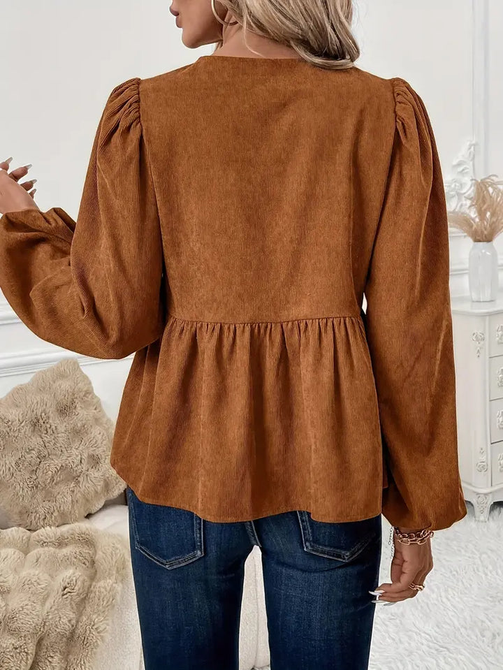 Stilla | Elegant Bluse Af Blødt Cord
