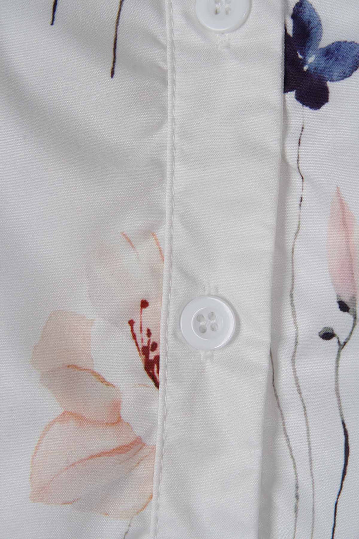 Stilla | Knap-Op Bluse Med Blomster