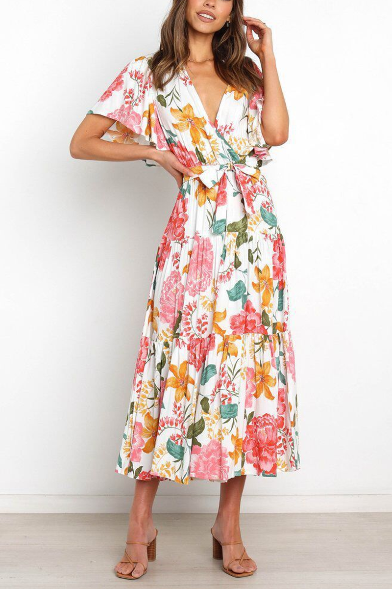 Stilla | Sunshine Grace Floral Midi Kjole
