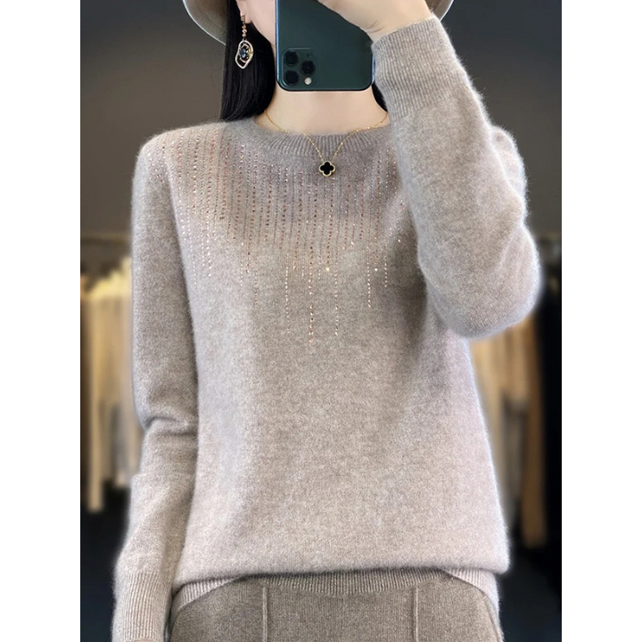 Stilla | Dame Pullover Af Blødt Strik Med Skinner Detaljer