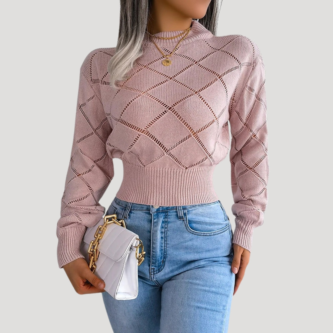 Stilla | Diamond Strikket Cropped Trøje