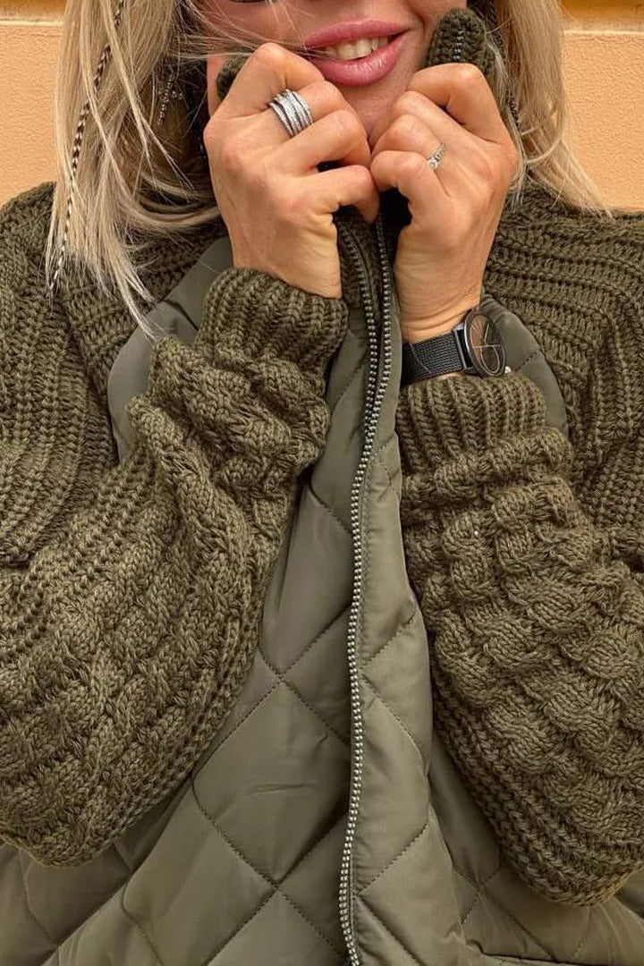 Stilla | Dame Jakke Med Enfarvet Lynlås Og Kontrasterende Patchworkdetaljer