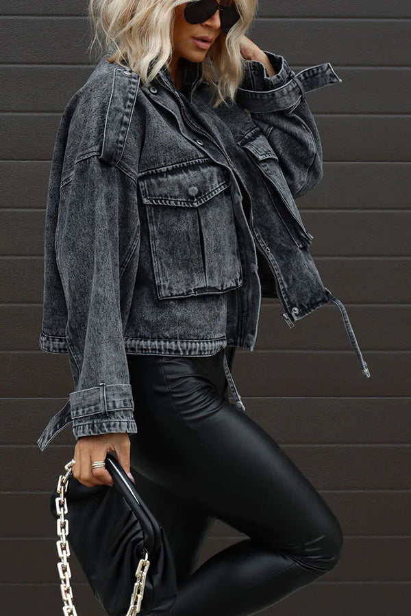 Stilla | Better Today Mineral Wash Denim Lommer Jakke