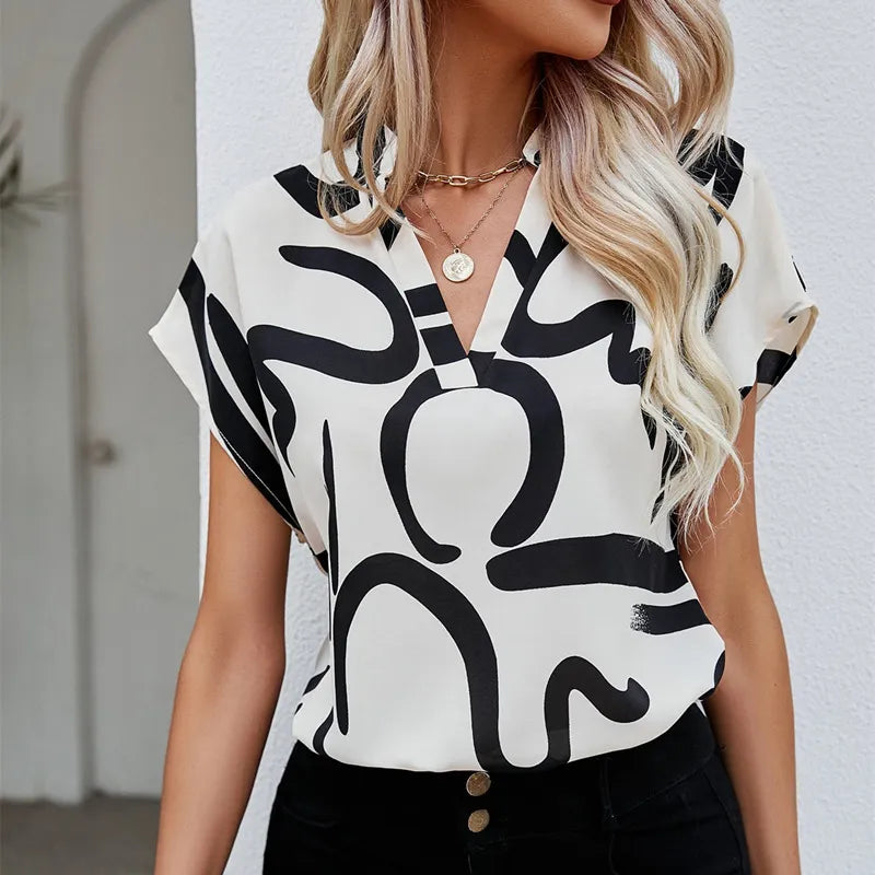 Stilla | Elegant Bluse med grafisk tryk