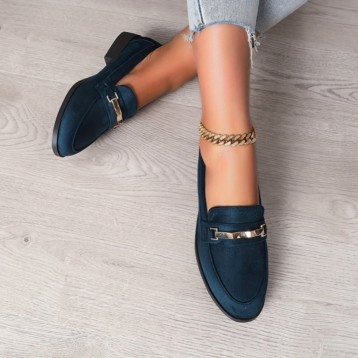 Stilla | Dames Loafers Med Metaliske Accenter Komfortable Slip on Sko