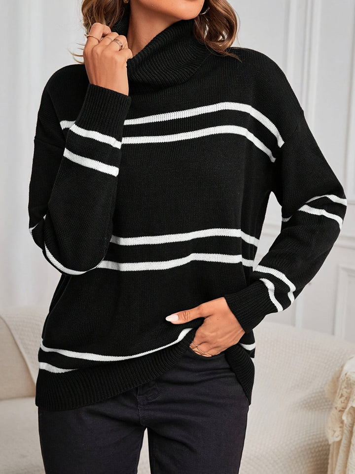 Stilla | Stribet rullekravepullover