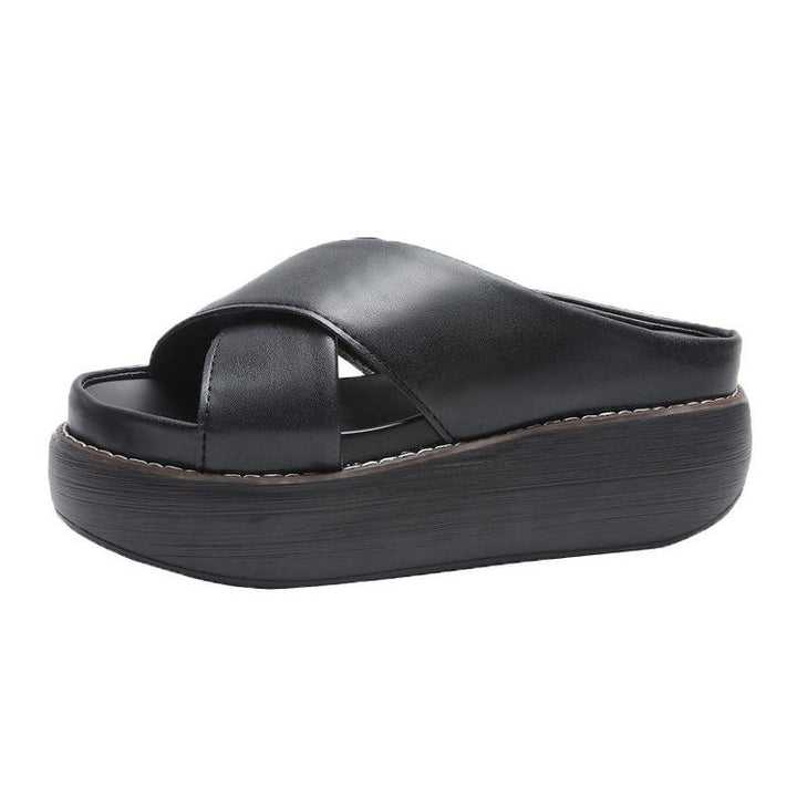 Dame wedge-sandaler med komfortabel kork-design og ergonomisk fodseng Stilla