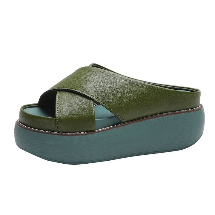 Dame wedge-sandaler med komfortabel kork-design og ergonomisk fodseng Stilla