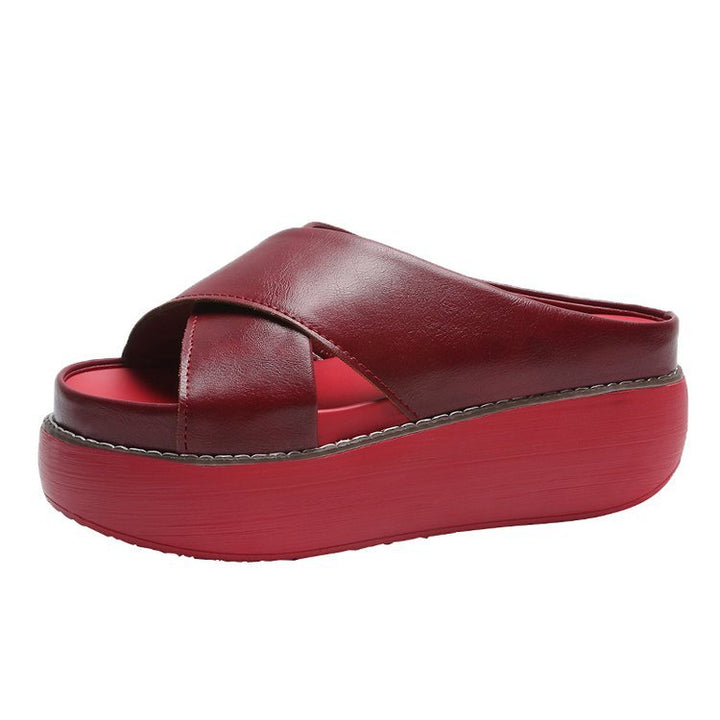 Dame wedge-sandaler med komfortabel kork-design og ergonomisk fodseng Stilla