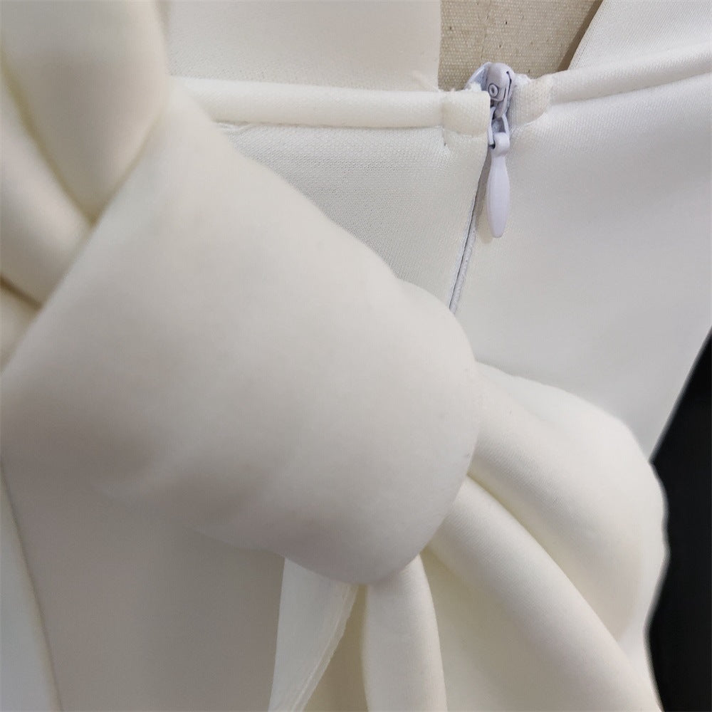Dame Elegant skjortekjole med asymmetrisk design og svævende detalje Skovae