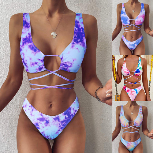 Dame top-bikini med snøre detaljer Stilla