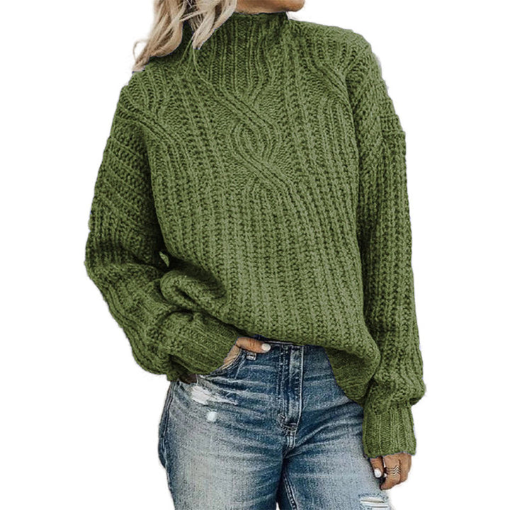 Damer chunky striktrøje med høj krave og struktureret design Stilla