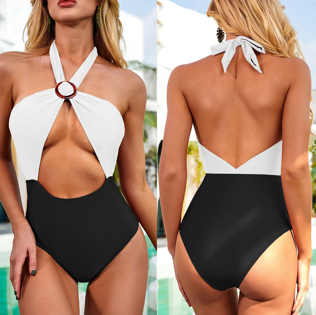 Dame Cut-Out Badedragt med dyb udskæring og moderne ringdetalje Stilla