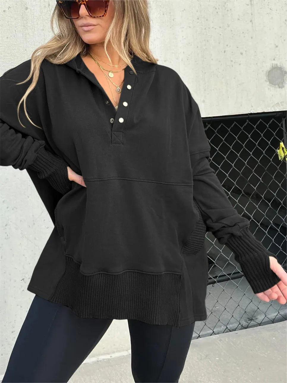 Stilla | V-udskæring Hoodie Damer