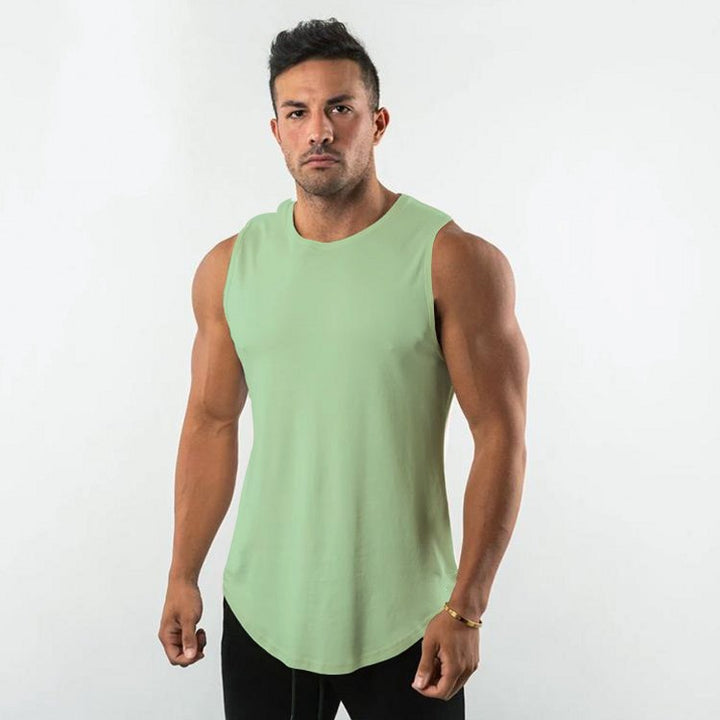 Herrer Åndbart Muscleshirt med Rundhalset Snit og Ergonomisk Snit Stilla
