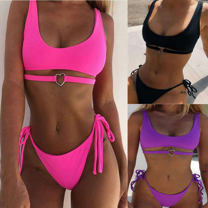 Dame bikini sæt med hjerteformet detalje Skovae