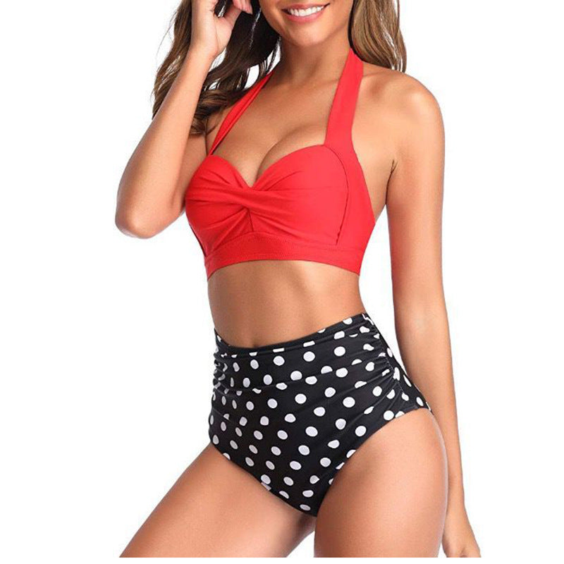 Dame bikini-sæt med taljeret nederdel og elegant plissé Stilla
