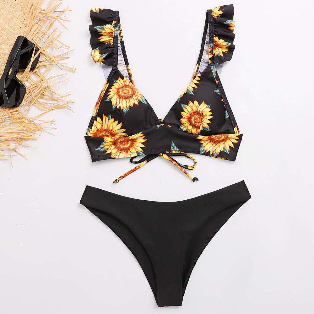 Dame Triangel-Bikini med justerbare stropper og iøjnefaldende Galakse-design Skovae