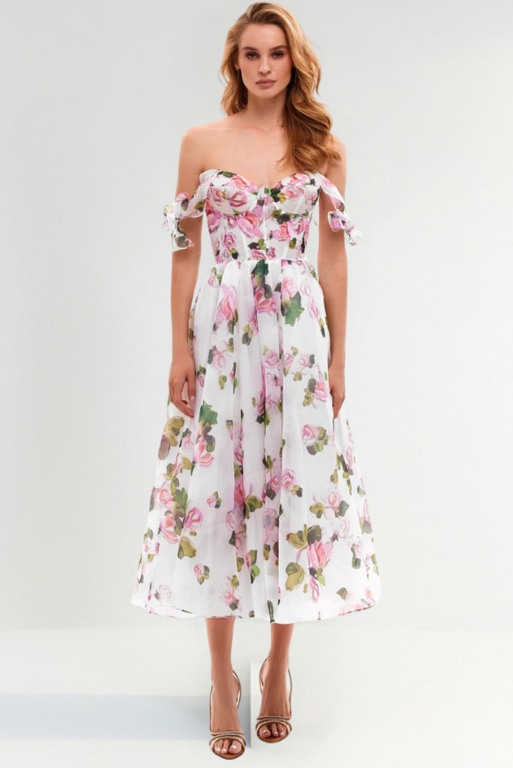 Stilla | Midikjole Bustier Floral