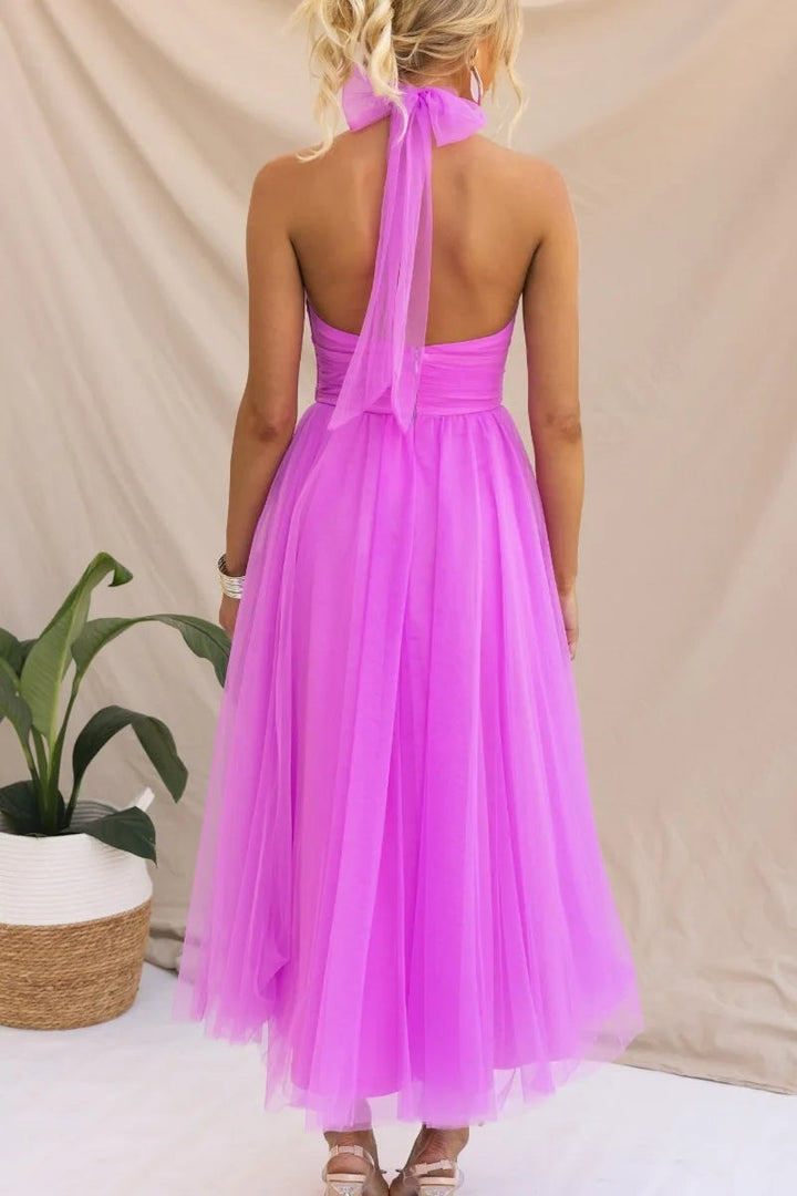 Stilla | Halter Tulle Mid Kjole